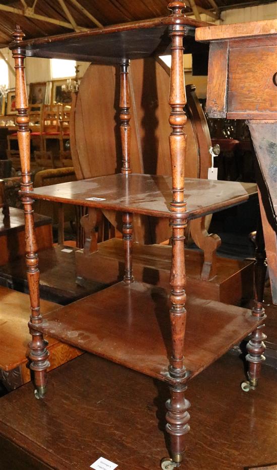 Victorian mahogany three tier whatnot